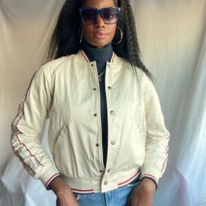 Uniqlo baseball style jacket with red piping